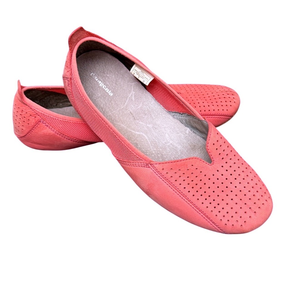 Patagonia Maha Ballet Flats Perforated Leather Mesh Coral Pink Size 9 Casual